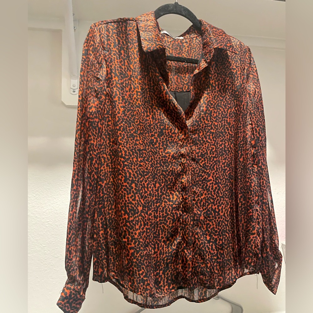 Red & Black Blouse